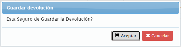 Guardar Devolución