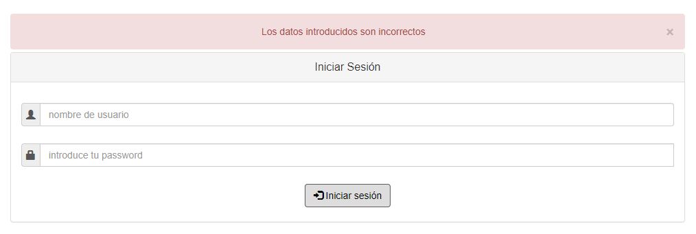 Datos incorrectos